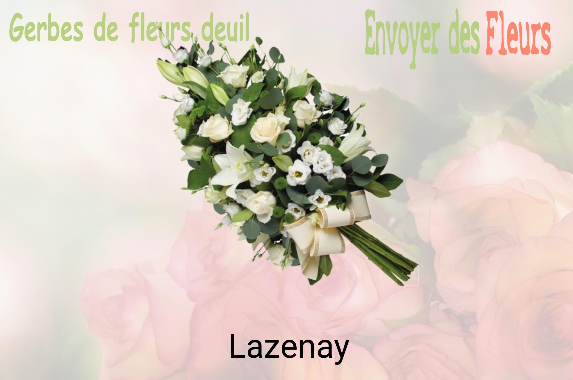 Gerbe de fleurs de deuil livrée à Lazenay